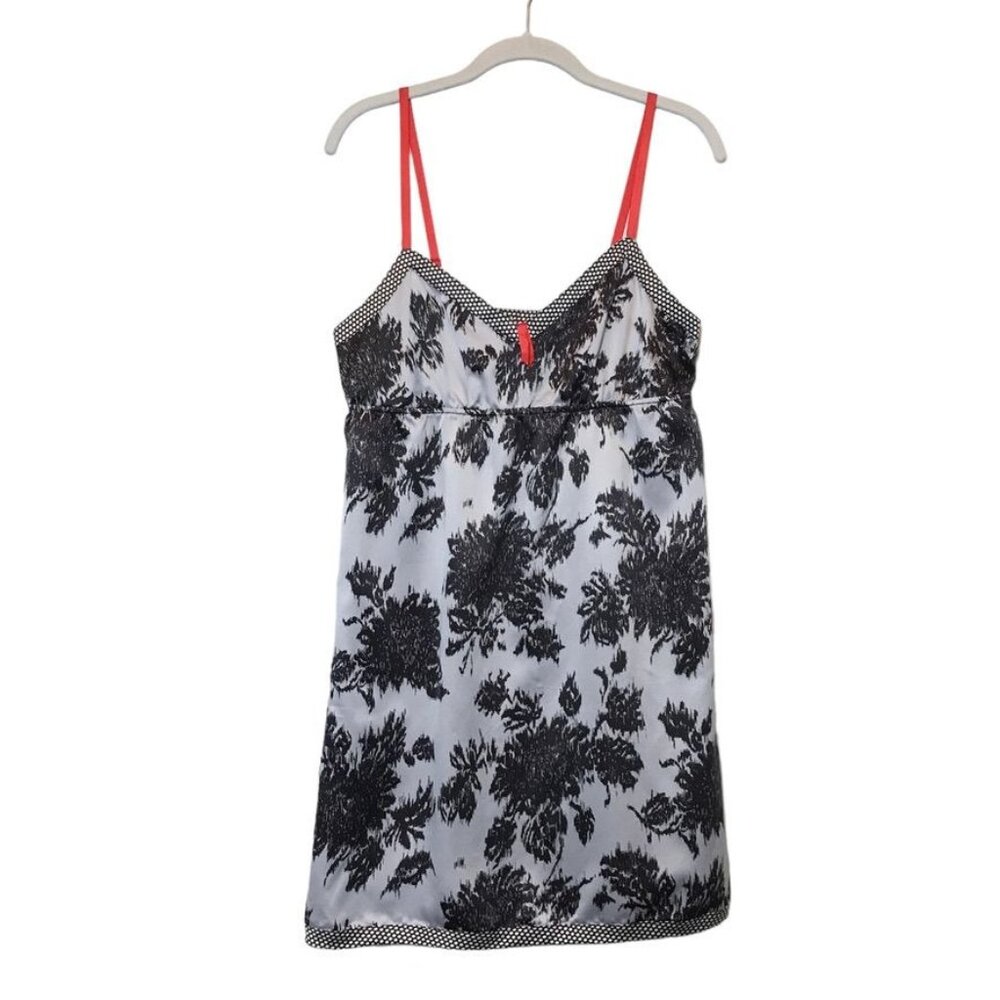 Gilligan & O'Malley Women's Sleeveless Slip Sleepwear Gown in Gray/Black - Sz S